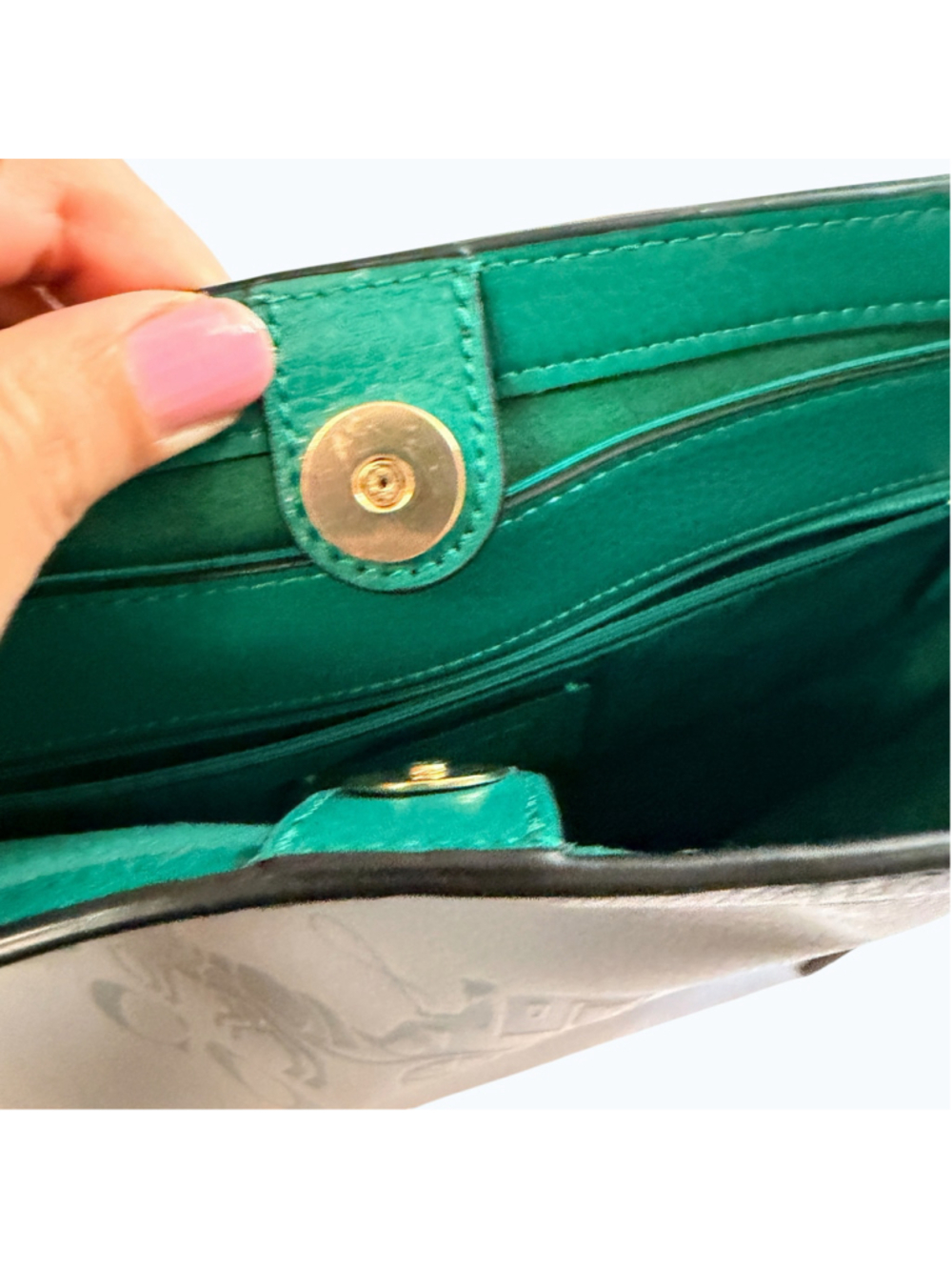 Coach C5676 Horse & Carriage Colorblock Pebble Leather Tote Bag Twilight Multi - Picture 14 of 16